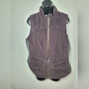 REI Riverstone Insulated Brown Corduroy Full Zip Vest sz L 833463